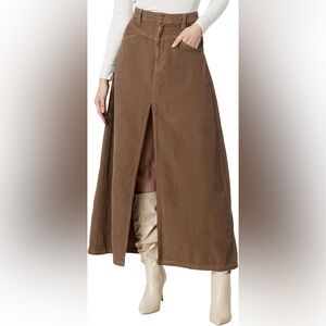 NWT Free People Come As You are Cord Skirt Chocolate Size 0